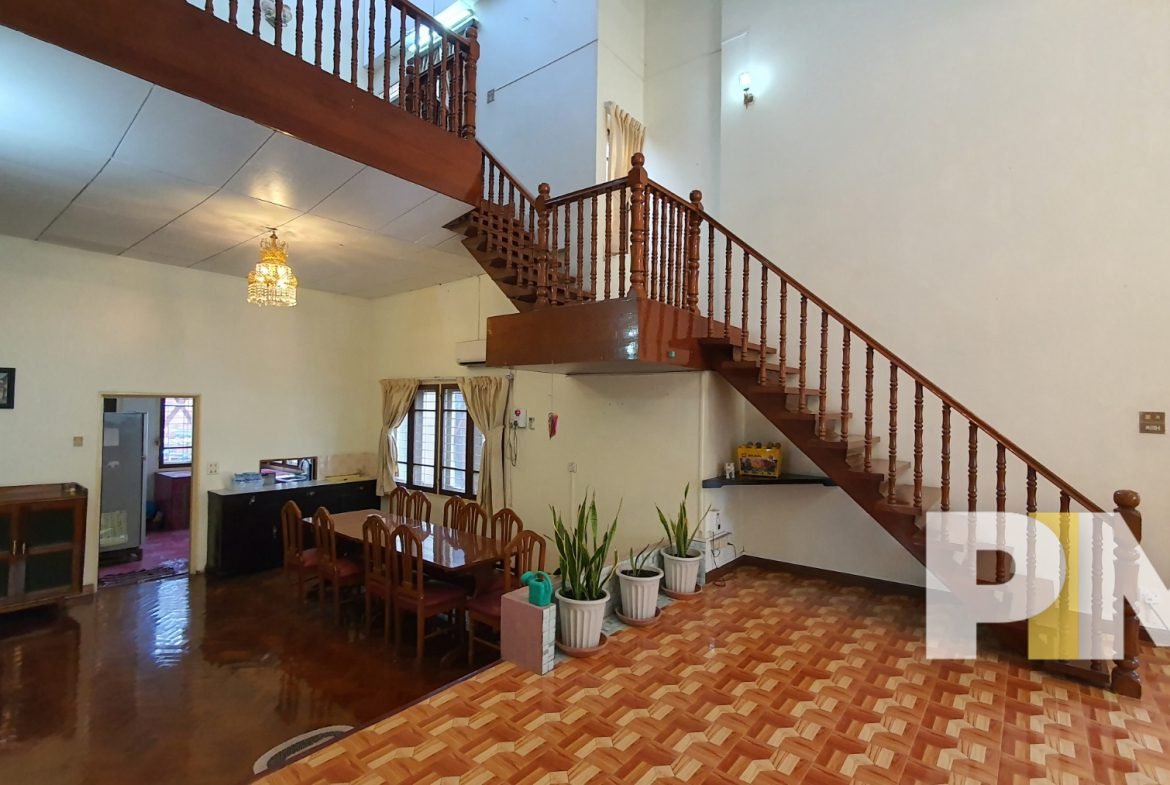 living room with stair - properties in Yangon