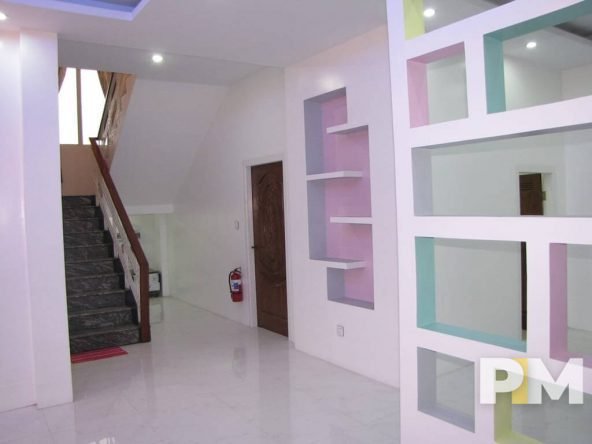 living room with wall shelf - Real Estate in Myanmar