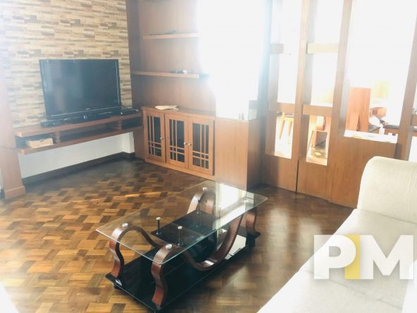 living room with TV - Yangon Property for rent