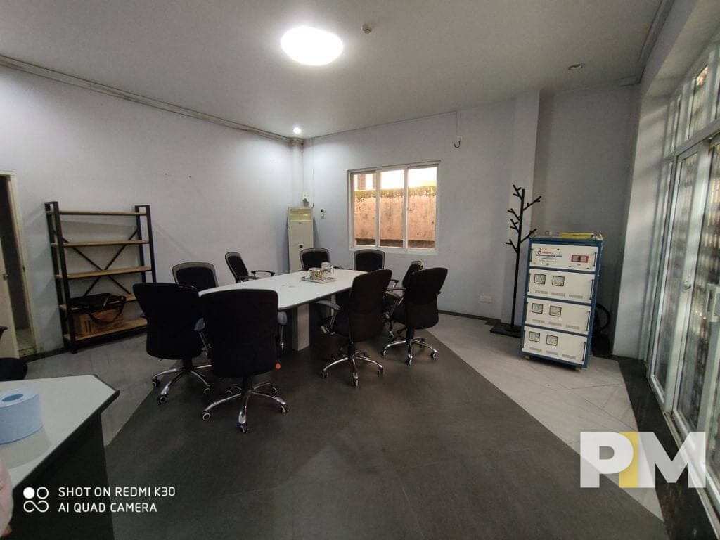 meeting room with office desk and chairs - properties in Yangon