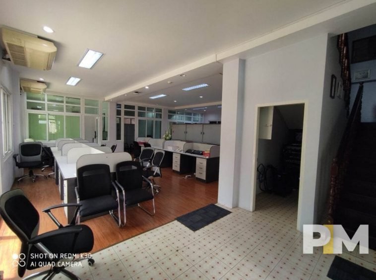 office with working desks and chairs - properties in Myanmar
