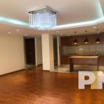 open kitchen with hanging light - Condo for rent in Hlaing