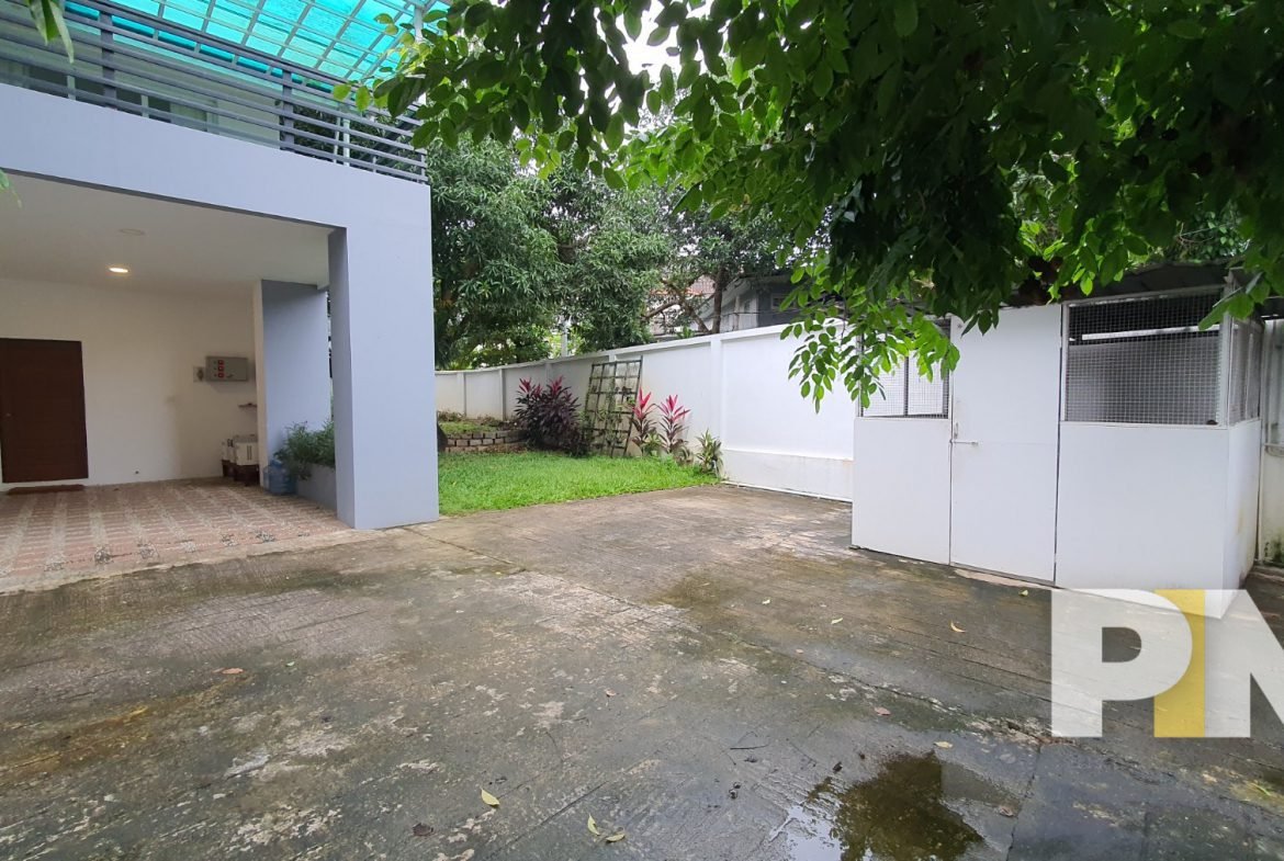 outdoor space with car park - Home Rental Yangon
