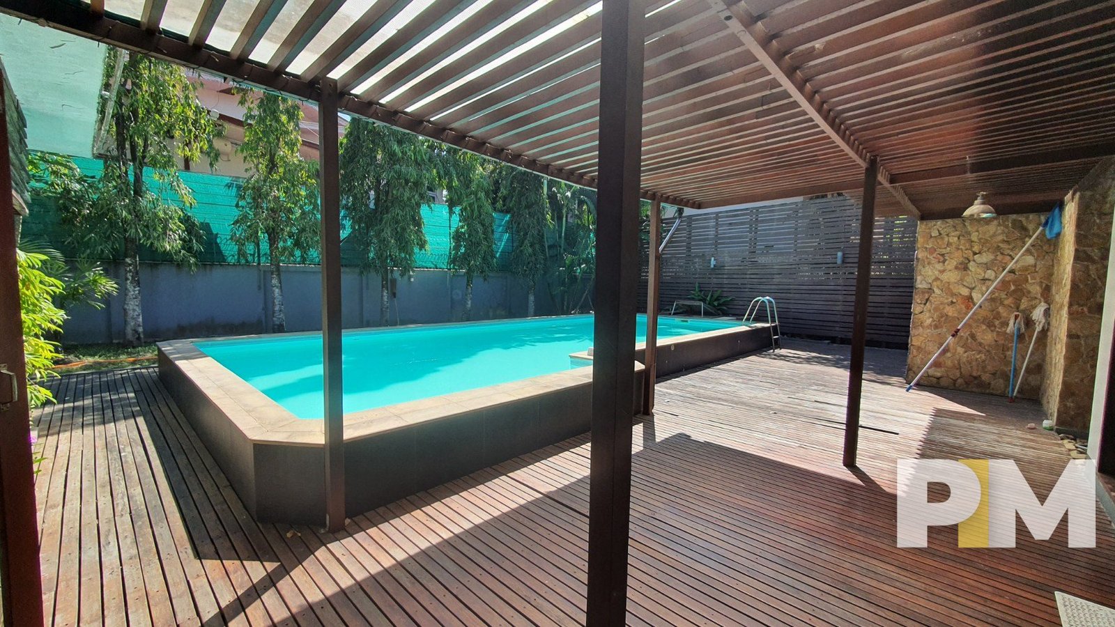outdoor space with swimming pool - Real Estate in Myanmar