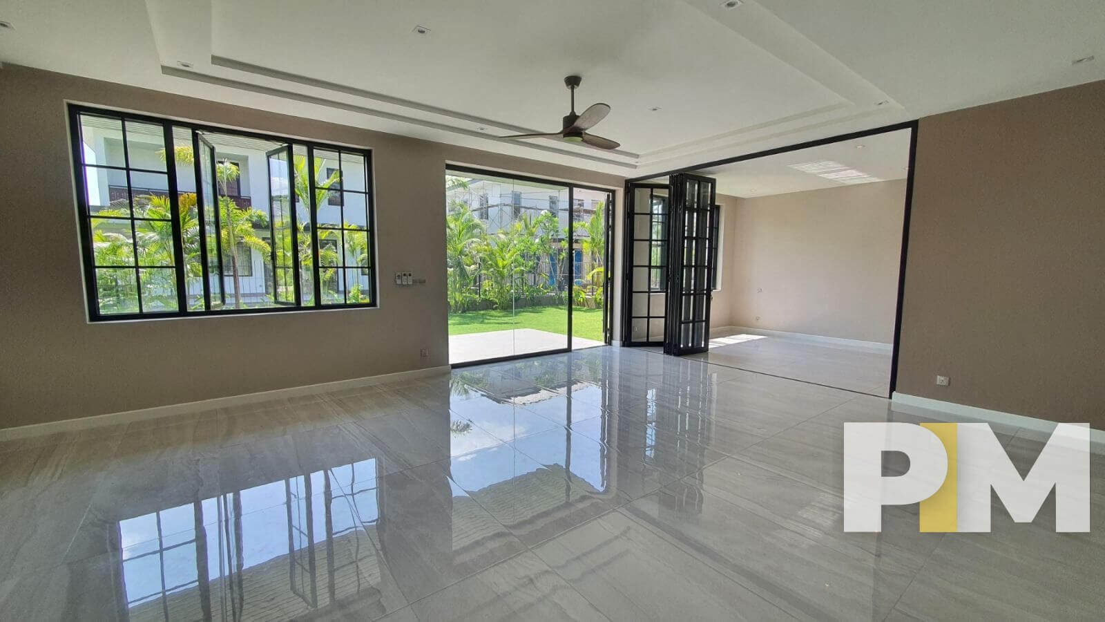 room with glass windows - Home Rental Yangon