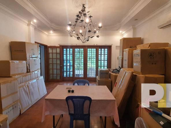 room with hanging light - Home Rental Yangon