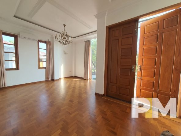 room with hanging light - properties in Yangon
