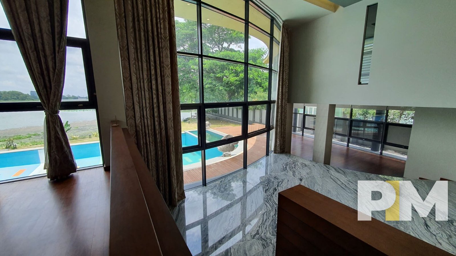 room with large glass window - Home Rental Myanmar