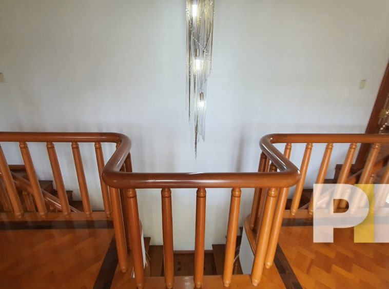 stair with hanging light - property in Yangon