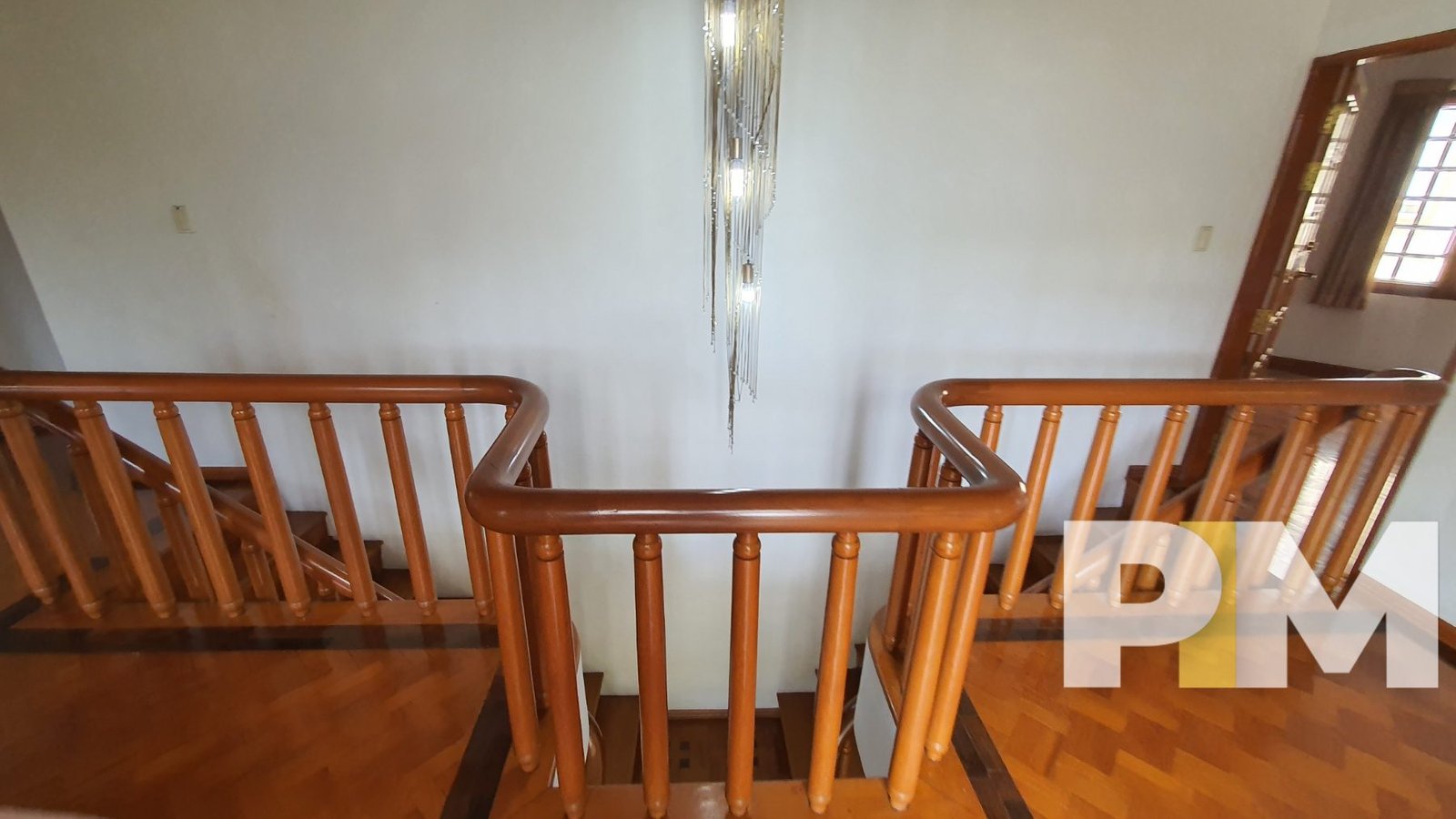 stair with hanging light - property in Yangon