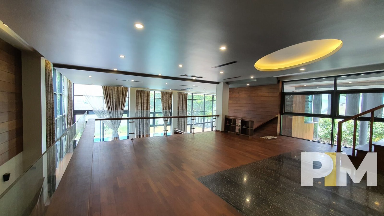 upstair landing with ceiling light - Yangon Property
