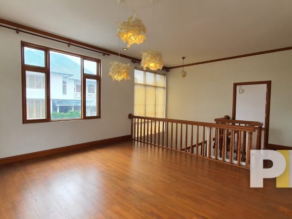 upstair landing with hanging light - Home Rental Yangon