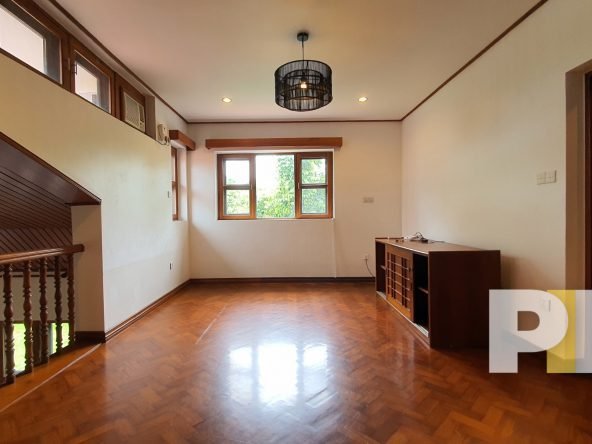 upstair landing with hanging light - Home Rental Yangon