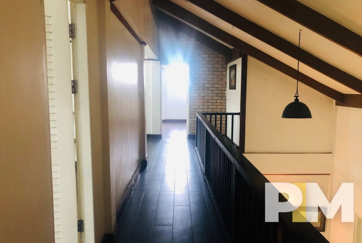 upstair landing with hanging light - Myanmar House for rent