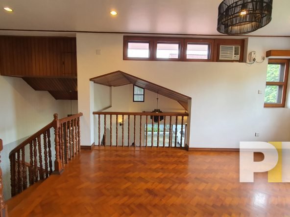 upstair landing with hanging light - properties in Yangon