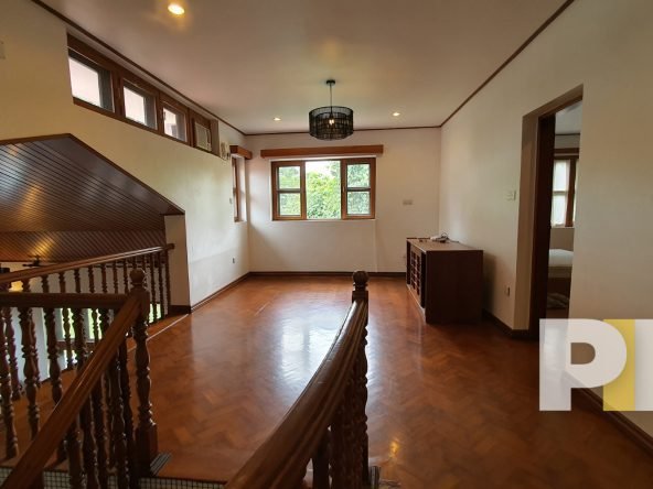 upstair langing with hanging light - Rent in Yangon