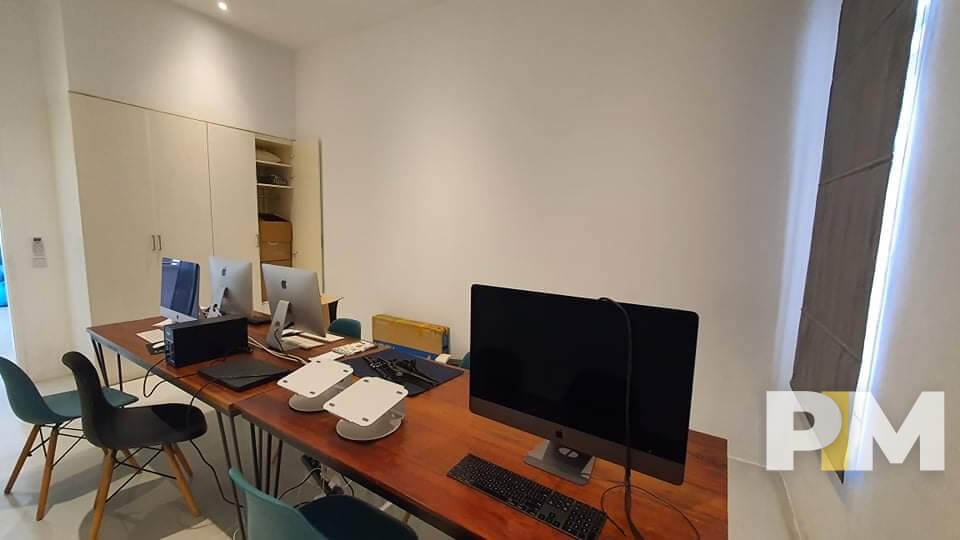 working space with table and chairs - Home Rental Yangon