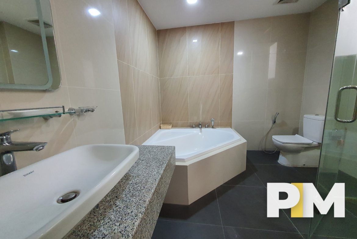 Bathroom with bath tub - Property in Yangon