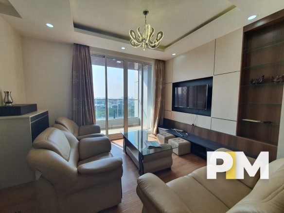 Living room with sofa set - Property in Myanmar