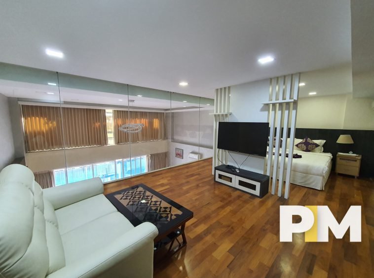 Living room with sofa set - Property in Yangon