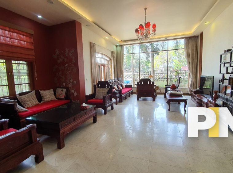 Living room with sofa set - Property in Yangon