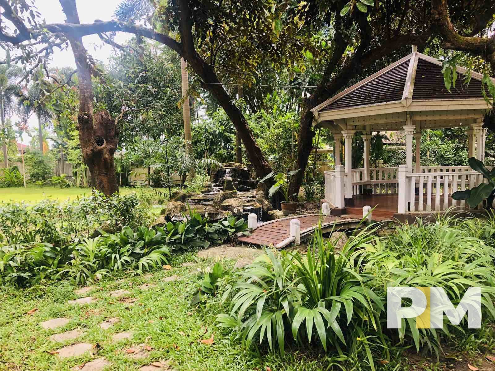 garden with gazebo - Yangon Real Estate