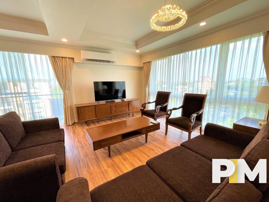 sakura residence living room - properties in myanmar