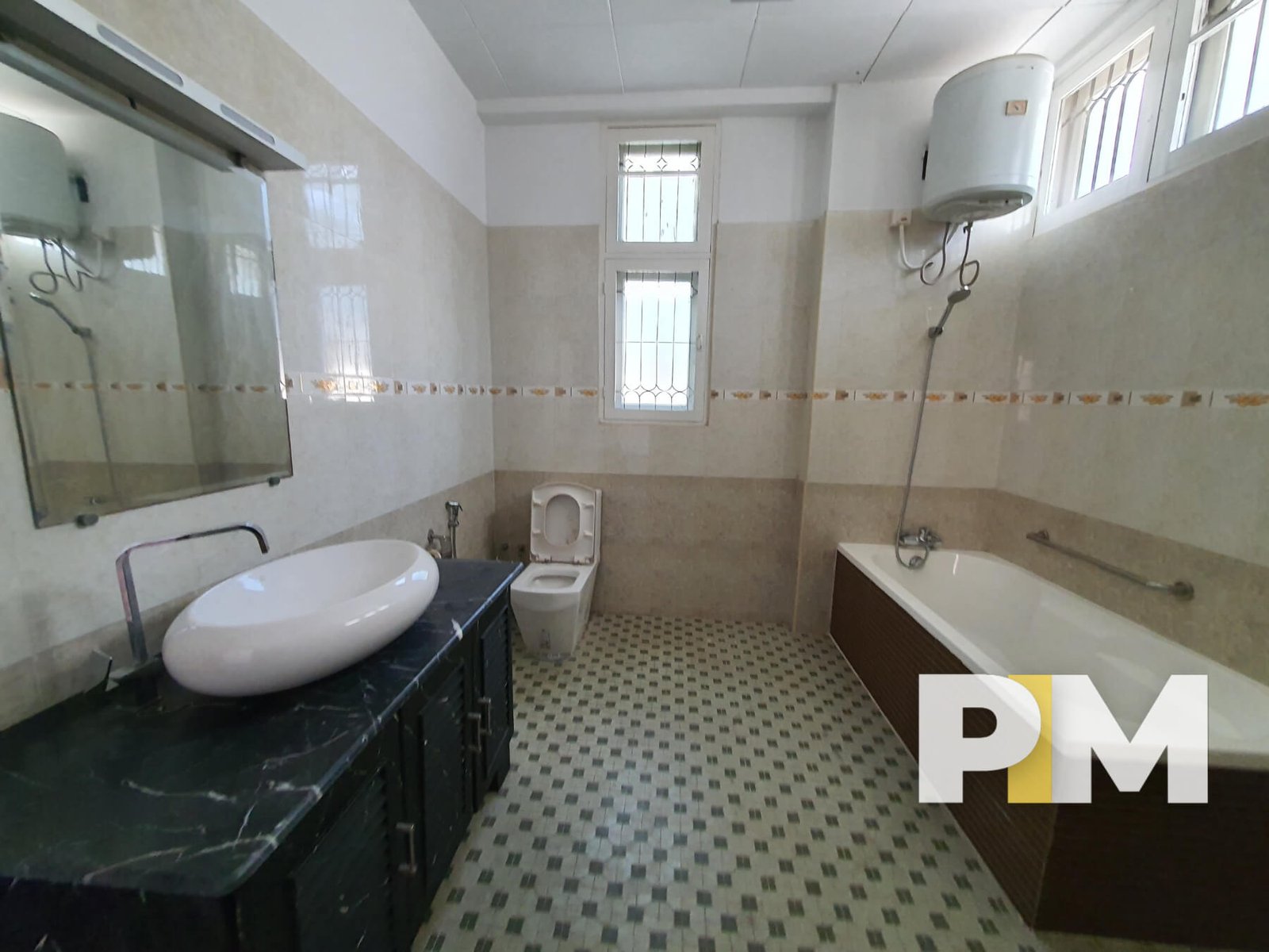 Bathroom with bath tub - Real Estate in Yangon
