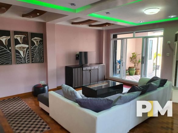 Living room with sofa set - Real Estate in Myanmar