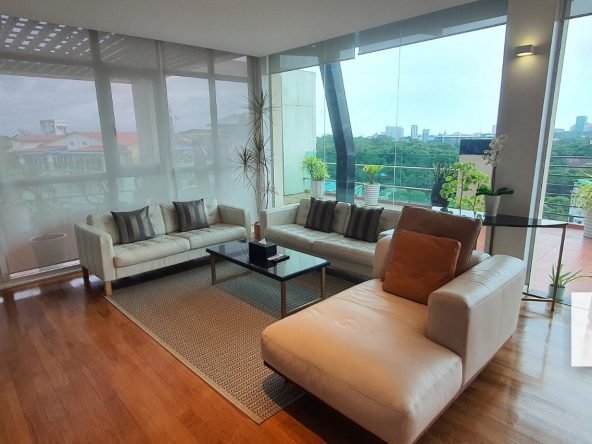 Living room with sofa set - 2 Bed Penthouse in Serviced Apartment