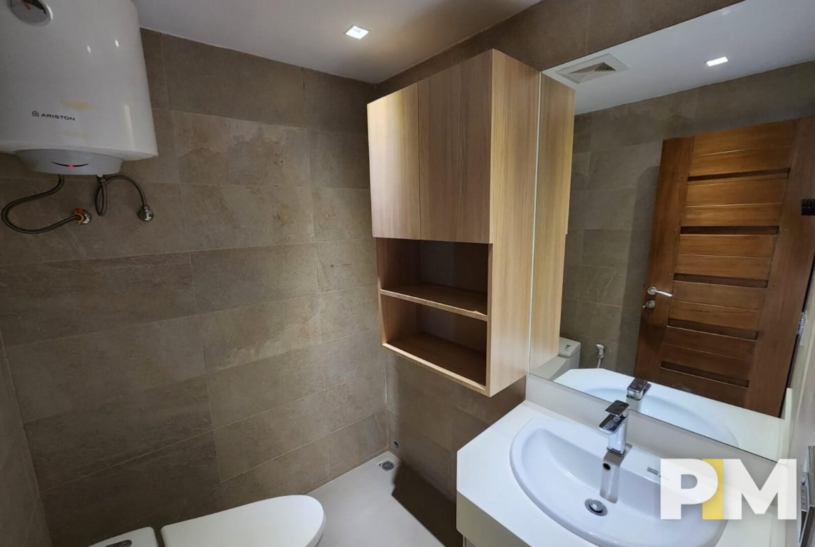 Toilet room with sink - Yangon Real Estate