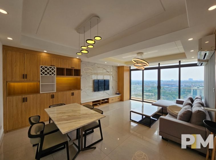 Living room and dining room - Yangon Real Estate