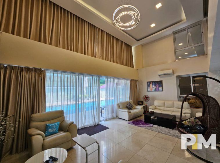 Living room area - Properties in Yangon