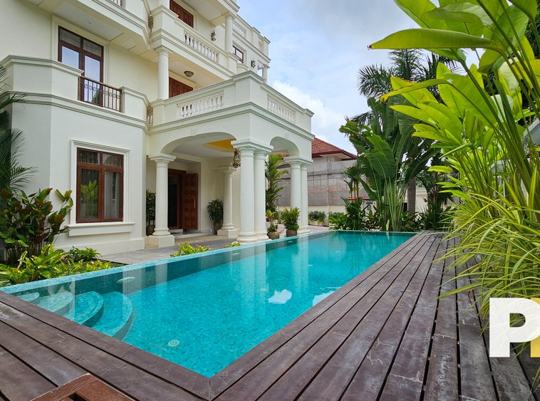 Bahan house for sale in myanmar (pool with plants)